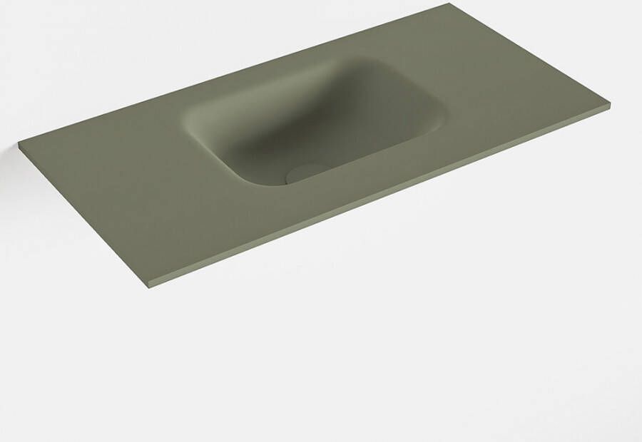 Mondiaz LEX Army solid surface inleg wastafel voor toiletmeubel 60cm. Positie wasbak midden