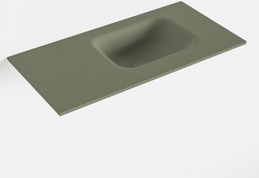 Mondiaz LEX Army solid surface inleg wastafel voor toiletmeubel 60cm. Positie wasbak rechts