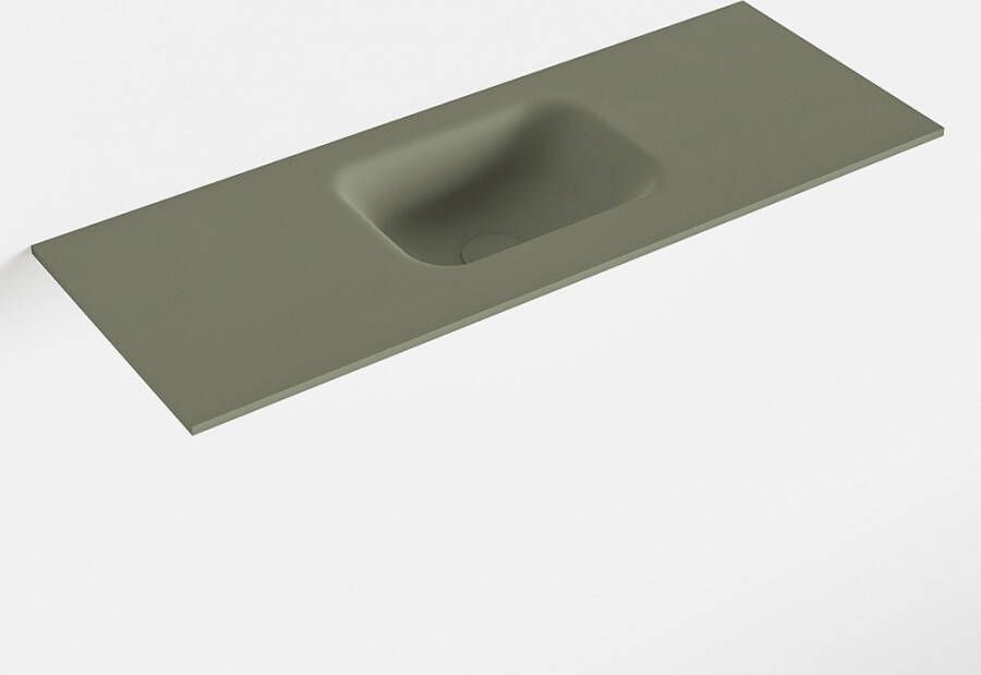 Mondiaz LEX Army solid surface inleg wastafel voor toiletmeubel 80cm. Positie wasbak midden