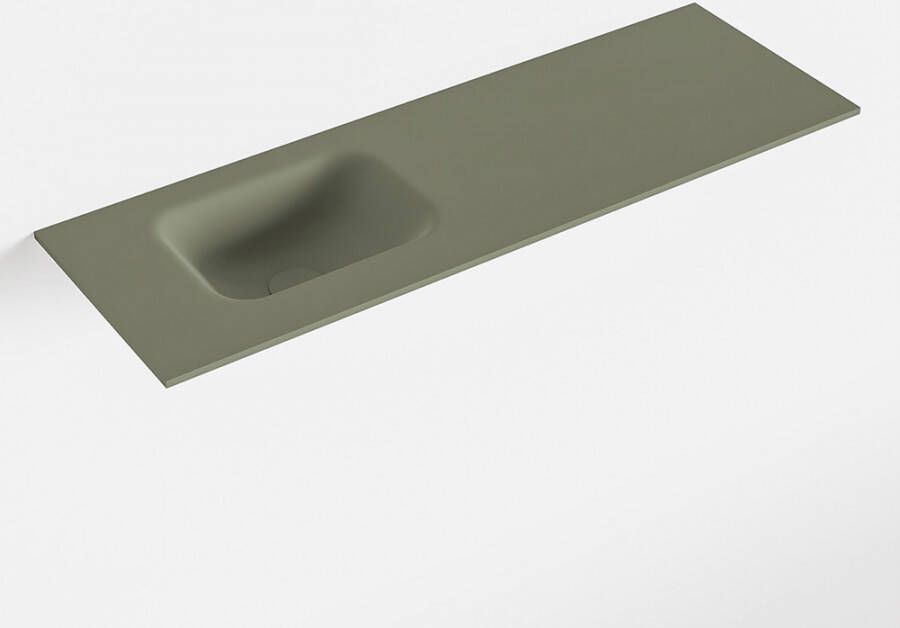 Mondiaz LEX Army solid surface inleg wastafel voor toiletmeubel 90cm. Positie wasbak links