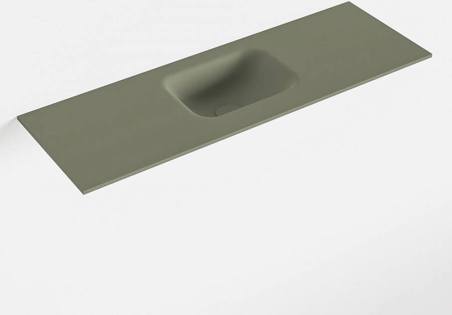 Mondiaz LEX Army solid surface inleg wastafel voor toiletmeubel 90cm. Positie wasbak midden