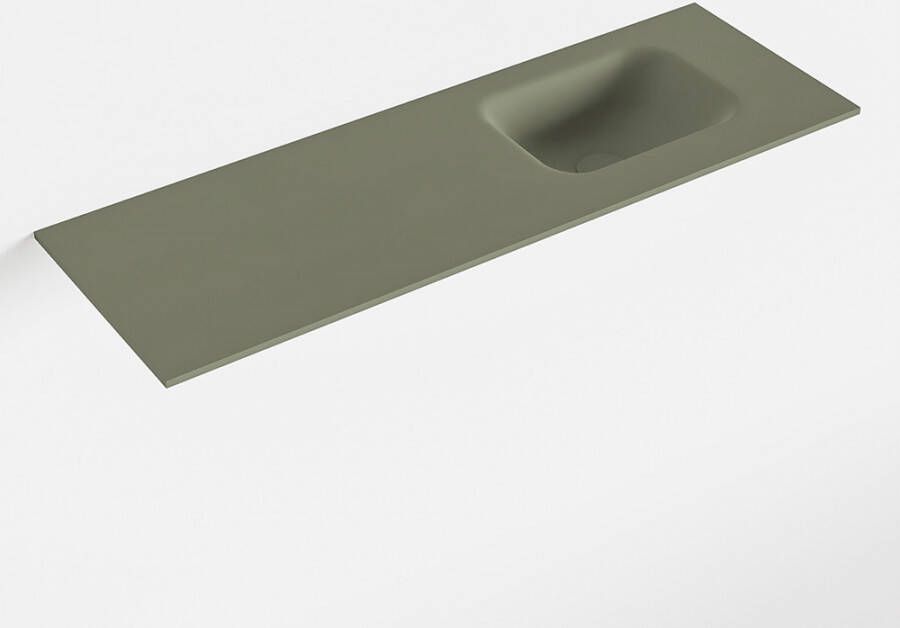 Mondiaz LEX Army solid surface inleg wastafel voor toiletmeubel 90cm. Positie wasbak rechts