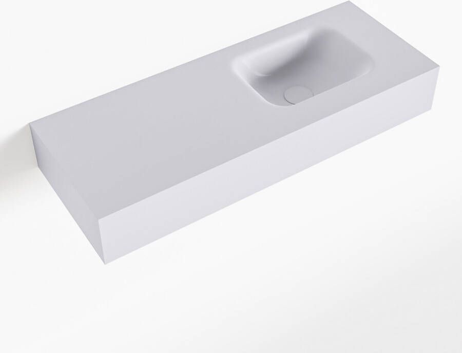 Mondiaz LEX Opbouwwastafel 80x30x12cm 0 kraangaten wasbak rechts Solid Surface Cale mat F52115Cale