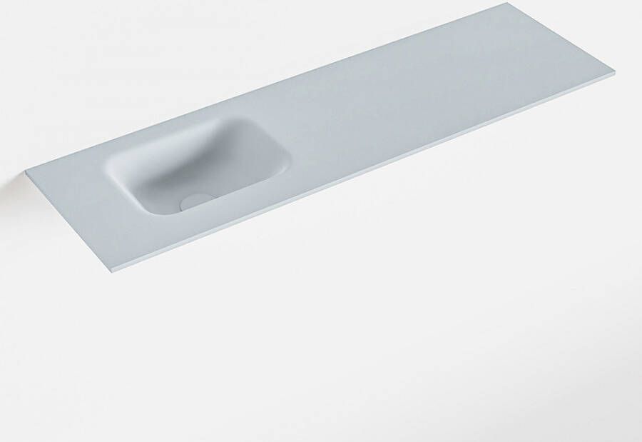Mondiaz LEX Clay solid surface inleg wastafel voor toiletmeubel 100cm. Positie wasbak links