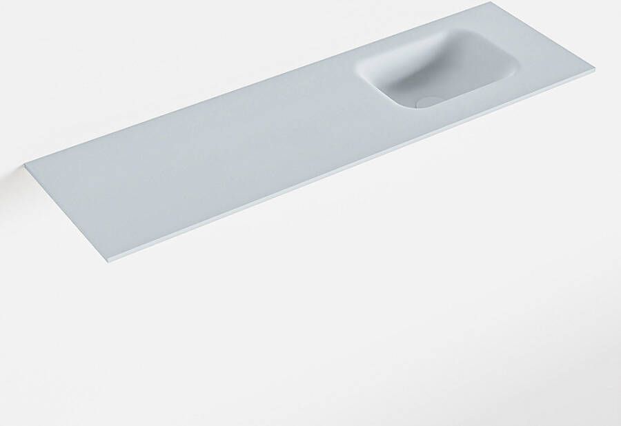 Mondiaz LEX Clay solid surface inleg wastafel voor toiletmeubel 100cm. Positie wasbak rechts