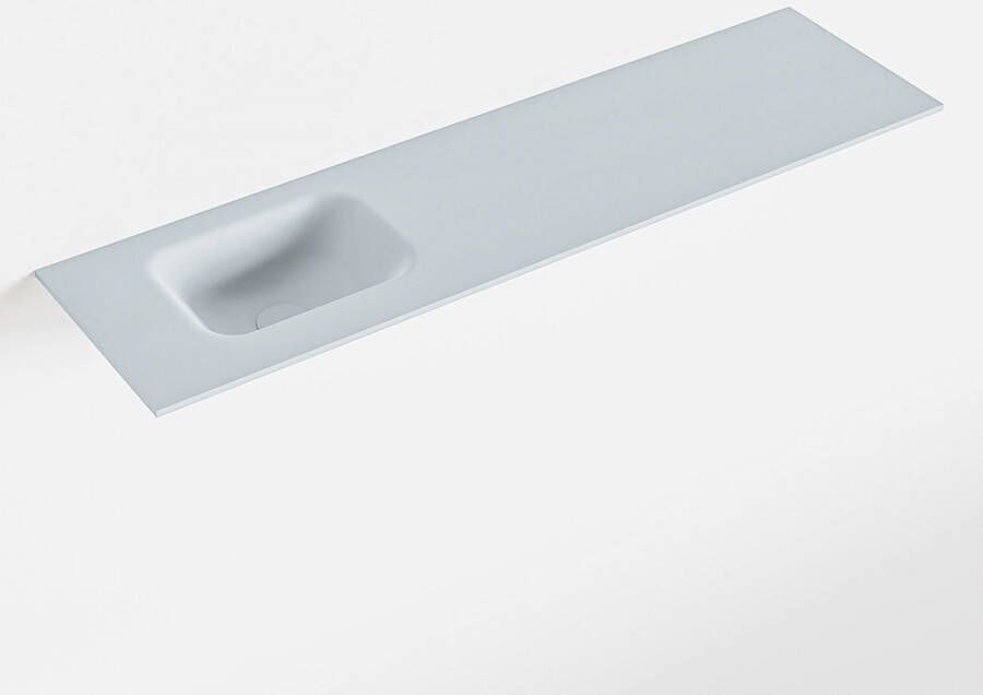 Mondiaz LEX Clay solid surface inleg wastafel voor toiletmeubel 110cm. Positie wasbak links