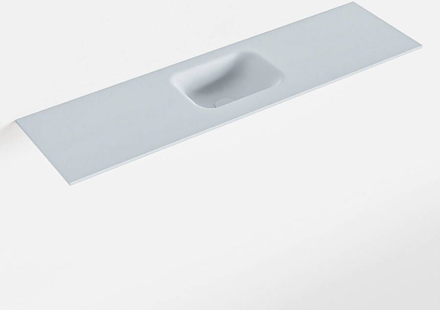 Mondiaz LEX Clay solid surface inleg wastafel voor toiletmeubel 110cm. Positie wasbak midden