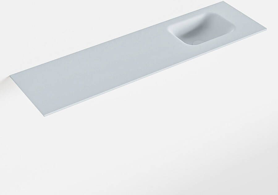 Mondiaz LEX Clay solid surface inleg wastafel voor toiletmeubel 110cm. Positie wasbak rechts