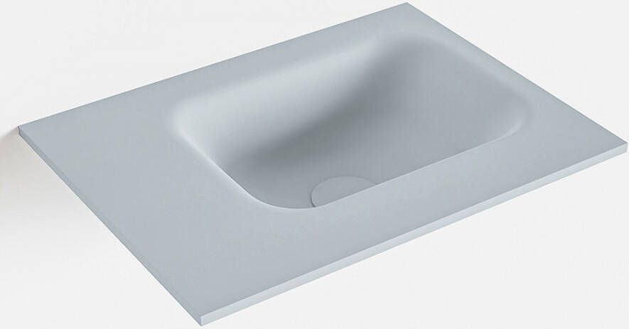 Mondiaz LEX Clay solid surface inleg wastafel voor toiletmeubel 40cm. Positie wasbak rechts