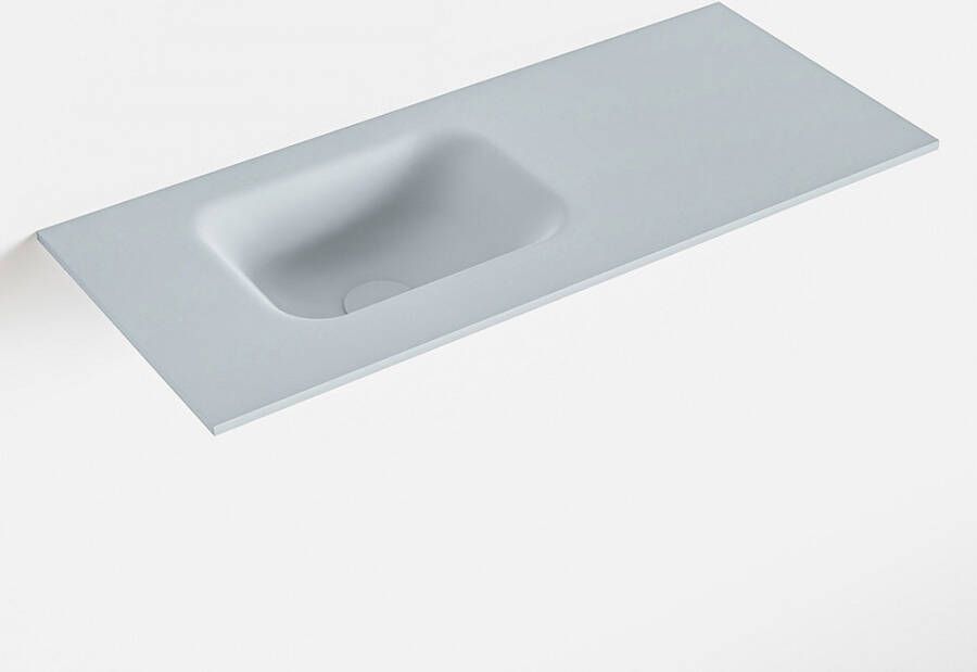 Mondiaz LEX Clay solid surface inleg wastafel voor toiletmeubel 70cm. Positie wasbak links