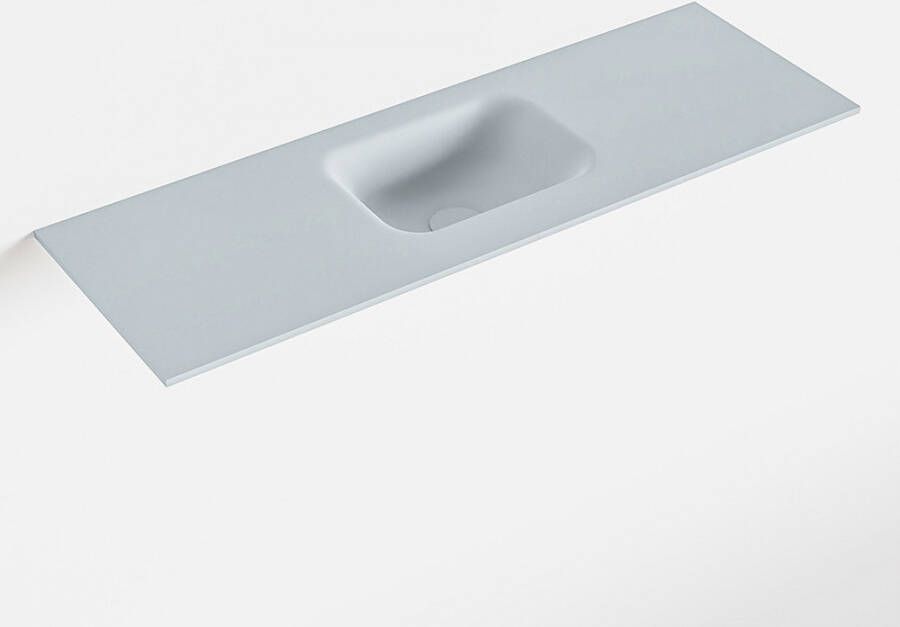 Mondiaz LEX Clay solid surface inleg wastafel voor toiletmeubel 90cm. Positie wasbak midden