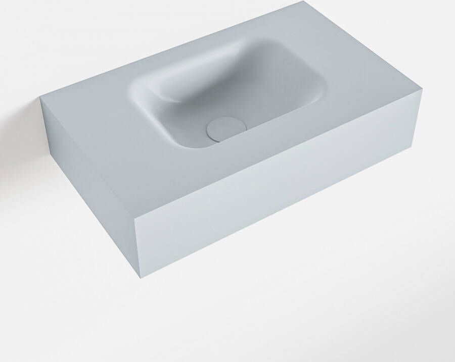 Mondiaz LEX Opbouwwastafel 50x30x12cm 0 kraangaten wasbak midden Solid Surface Clay mat F52104Clay