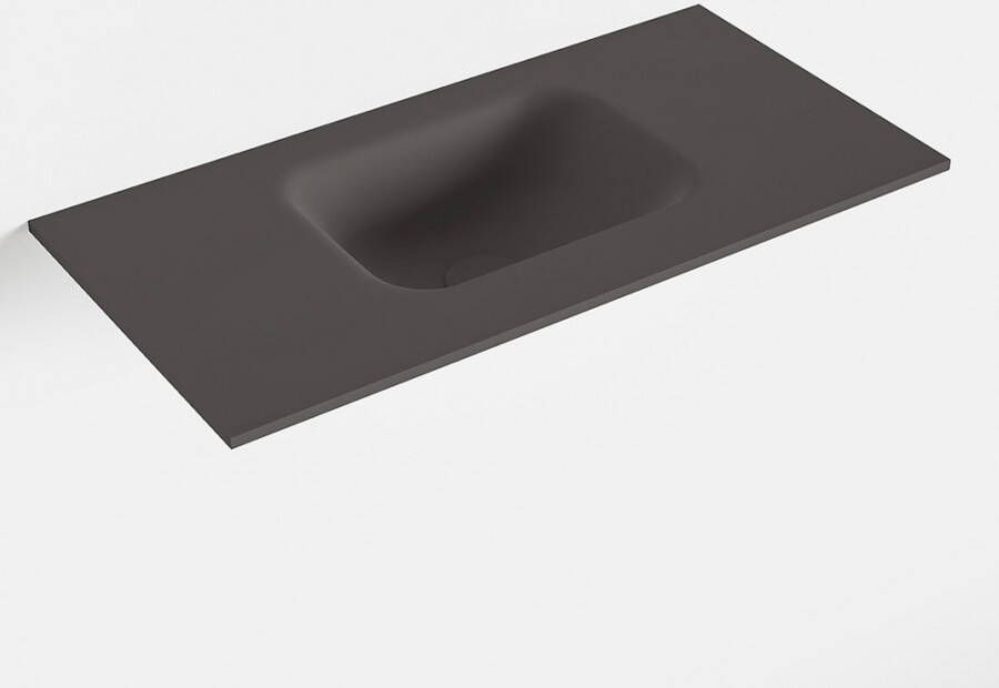 Mondiaz LEX Dark_grey solid surface inleg wastafel voor toiletmeubel 60cm. Positie wasbak midden