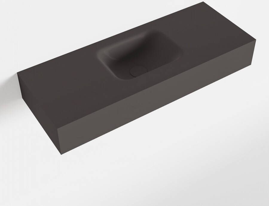 Mondiaz LEX Opbouwwastafel 80x30x12cm 0 kraangaten wasbak midden Solid Surface Dark grey mat F52113Dark_grey