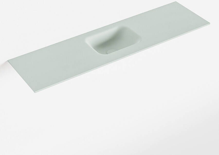 Mondiaz LEX Greey solid surface inleg wastafel voor toiletmeubel 110cm. Positie wasbak midden