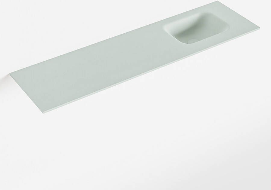 Mondiaz LEX Greey solid surface inleg wastafel voor toiletmeubel 110cm. Positie wasbak rechts