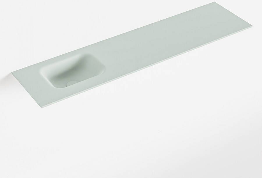 Mondiaz LEX Greey solid surface inleg wastafel voor toiletmeubel 120cm. Positie wasbak links