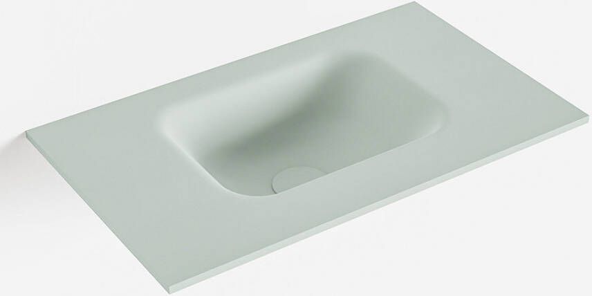 Mondiaz LEX Greey solid surface inleg wastafel voor toiletmeubel 50cm. Positie wasbak midden