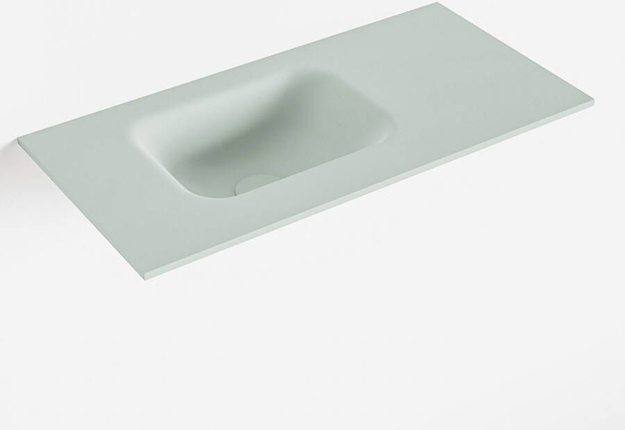 Mondiaz LEX Greey solid surface inleg wastafel voor toiletmeubel 60cm. Positie wasbak links