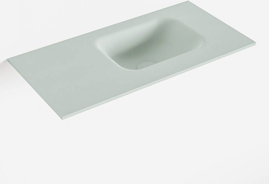 Mondiaz LEX Greey solid surface inleg wastafel voor toiletmeubel 60cm. Positie wasbak rechts