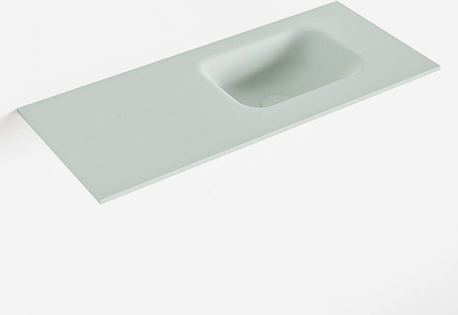 Mondiaz LEX Greey solid surface inleg wastafel voor toiletmeubel 70cm. Positie wasbak rechts