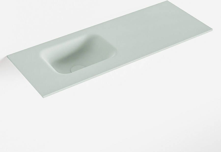 Mondiaz LEX Greey solid surface inleg wastafel voor toiletmeubel 80cm. Positie wasbak links