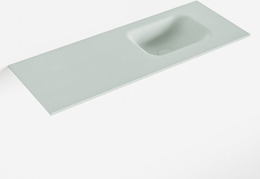 Mondiaz LEX Greey solid surface inleg wastafel voor toiletmeubel 80cm. Positie wasbak rechts