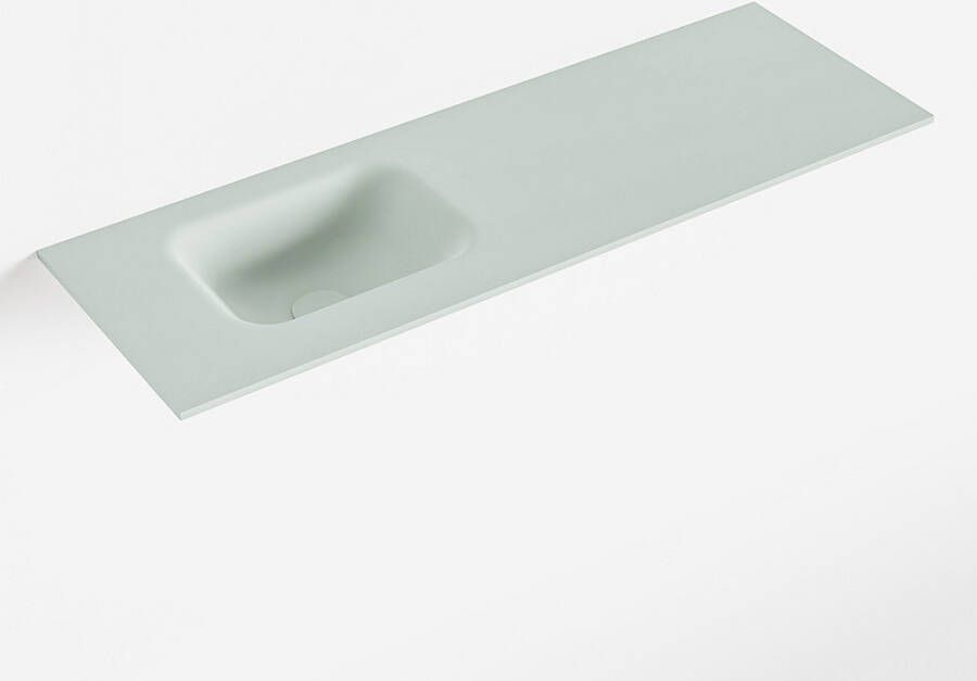 Mondiaz LEX Greey solid surface inleg wastafel voor toiletmeubel 90cm. Positie wasbak links