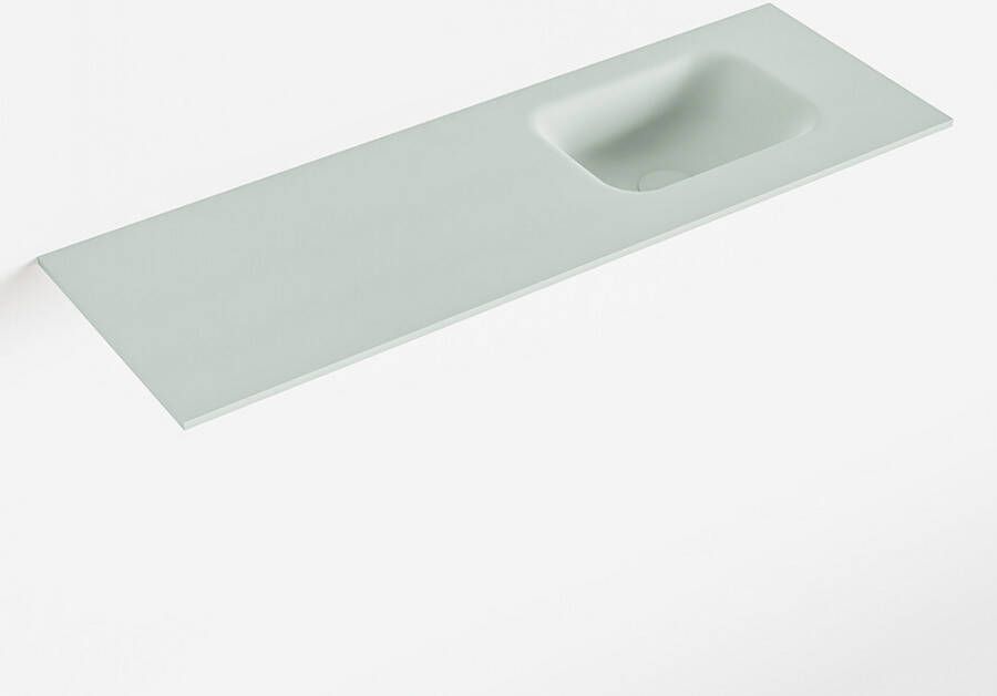 Mondiaz LEX Greey solid surface inleg wastafel voor toiletmeubel 90cm. Positie wasbak rechts