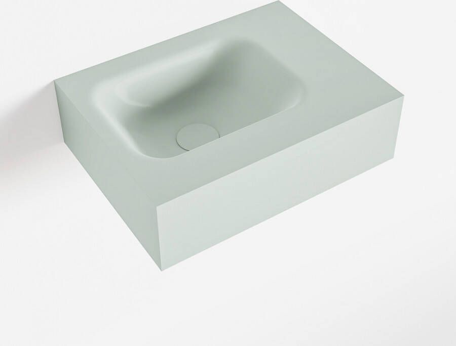 Mondiaz LEX Opbouwwastafel 40x30x12cm 0 kraangaten wasbak links Solid Surface Greey mat F52102Greey