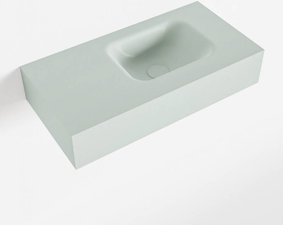 Mondiaz LEX Opbouwwastafel 60x30x12cm 0 kraangaten wasbak rechts Solid Surface Greey mat F52109Greey