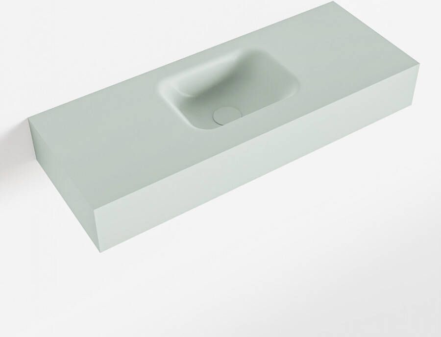 Mondiaz LEX Opbouwwastafel 80x30x12cm 0 kraangaten wasbak midden Solid Surface Greey mat F52113Greey