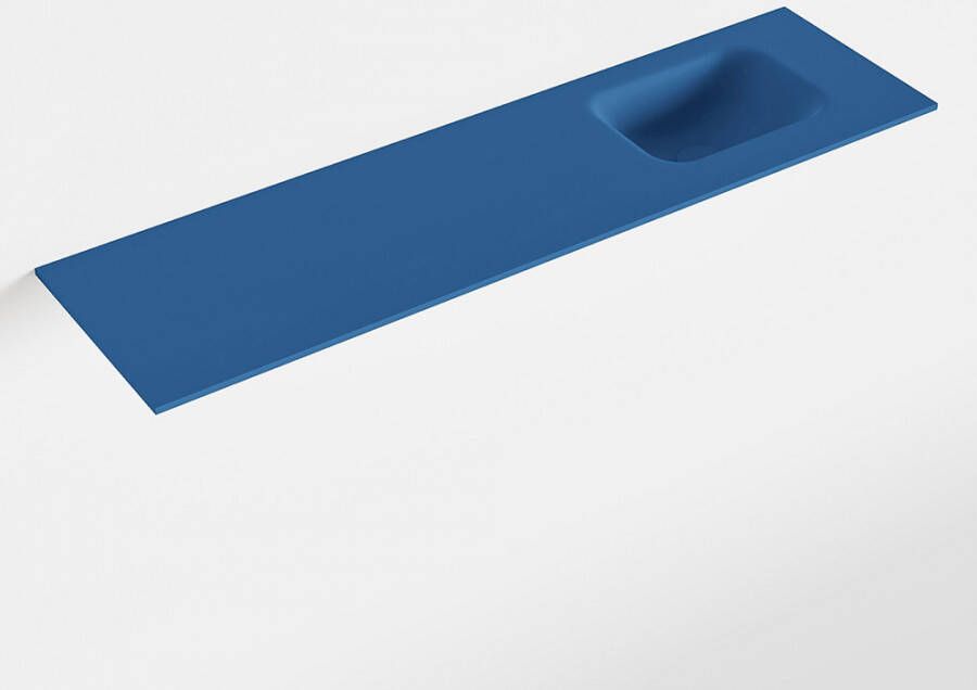 Mondiaz LEX Jeans solid surface inleg wastafel voor toiletmeubel 110cm. Positie wasbak rechts