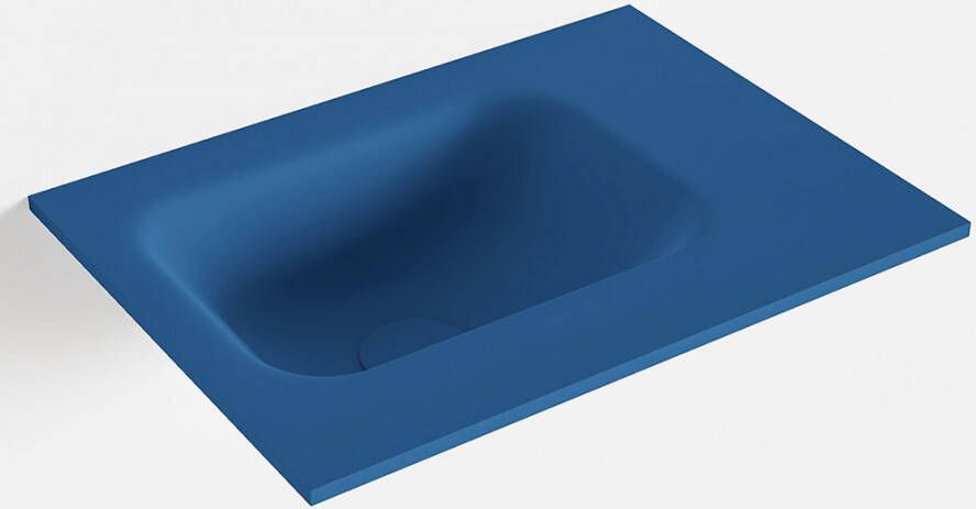 Mondiaz LEX Jeans solid surface inleg wastafel voor toiletmeubel 40cm. Positie wasbak links