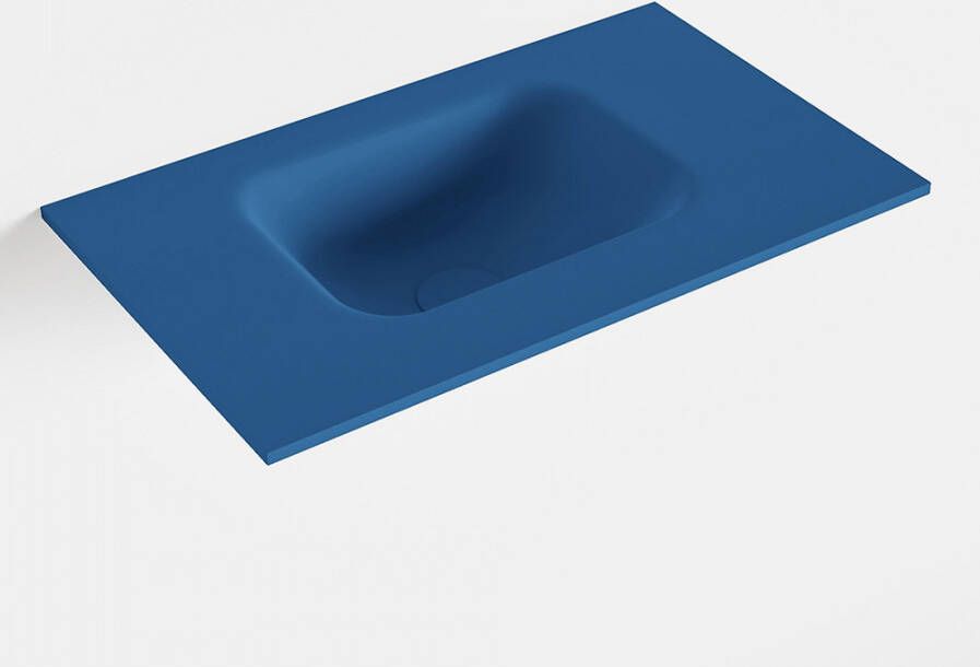 Mondiaz LEX Jeans solid surface inleg wastafel voor toiletmeubel 50cm. Positie wasbak links