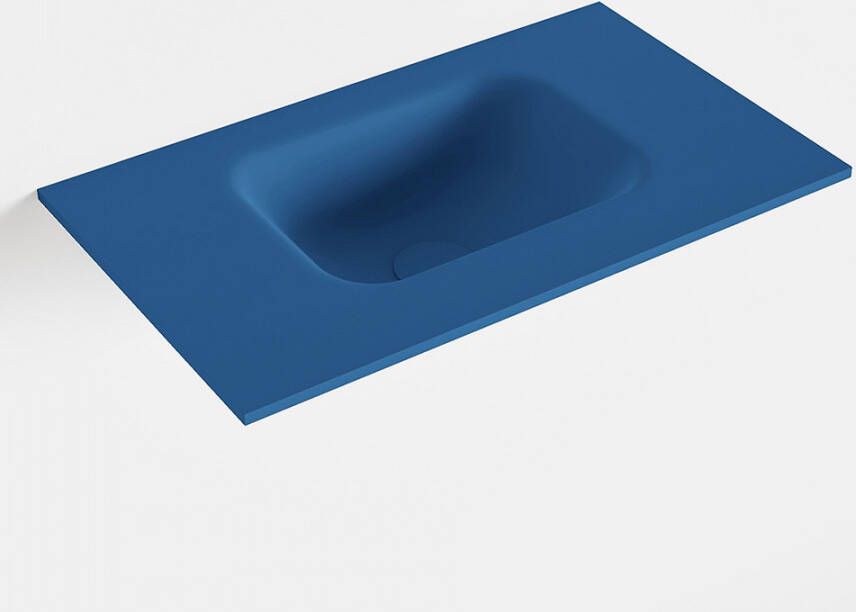 Mondiaz LEX Jeans solid surface inleg wastafel voor toiletmeubel 50cm. Positie wasbak midden