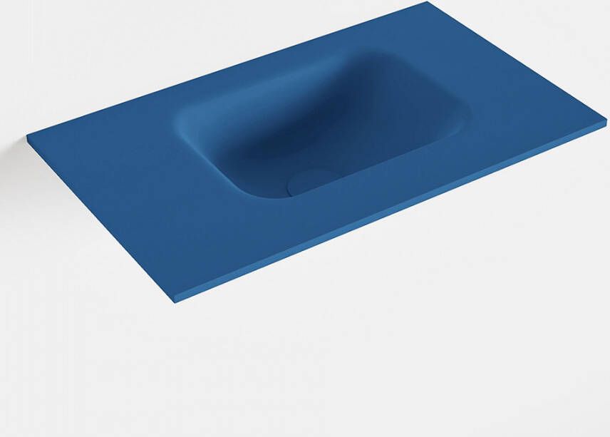 Mondiaz LEX Jeans solid surface inleg wastafel voor toiletmeubel 50cm. Positie wasbak rechts