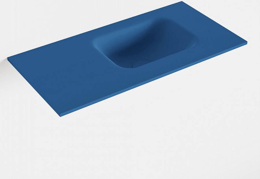 Mondiaz LEX Jeans solid surface inleg wastafel voor toiletmeubel 60cm. Positie wasbak rechts