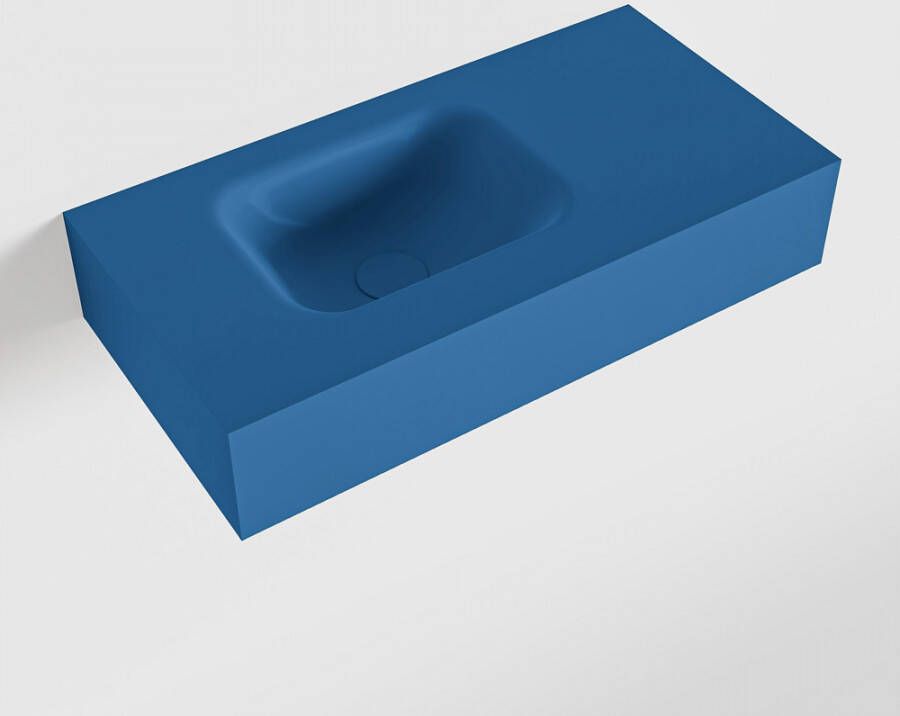Mondiaz LEX Opbouwwastafel 60x30x12cm 0 kraangaten wasbak links Solid Surface mat F52108Jeans