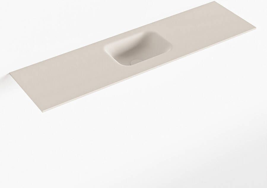 Mondiaz LEX Linen solid surface inleg wastafel voor toiletmeubel 110cm. Positie wasbak midden