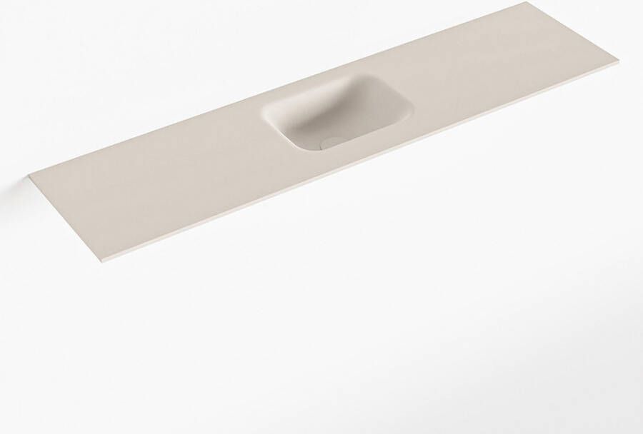 Mondiaz LEX Linen solid surface inleg wastafel voor toiletmeubel 120cm. Positie wasbak midden