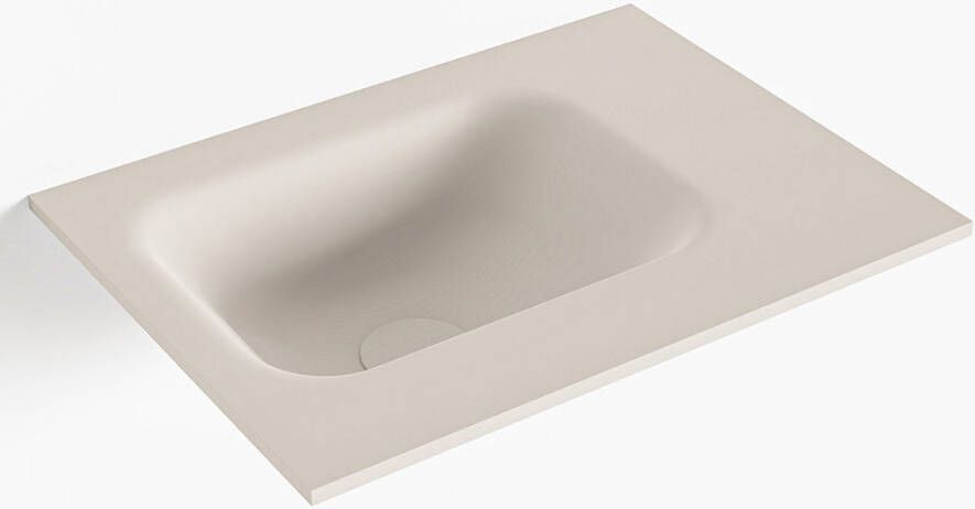 Mondiaz LEX Linen solid surface inleg wastafel voor toiletmeubel 40cm. Positie wasbak links