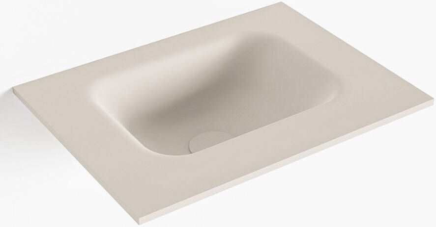 Mondiaz LEX Linen solid surface inleg wastafel voor toiletmeubel 40cm. Positie wasbak midden