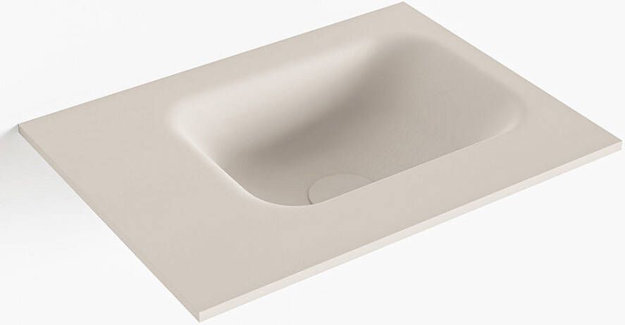 Mondiaz LEX Linen solid surface inleg wastafel voor toiletmeubel 40cm. Positie wasbak rechts
