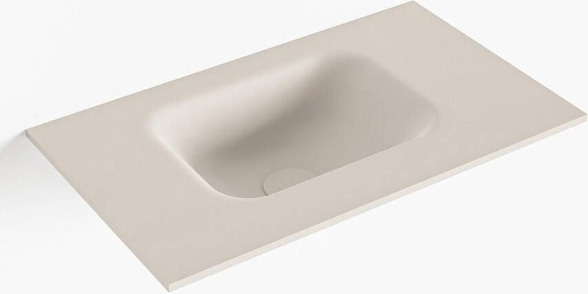 Mondiaz LEX Linen solid surface inleg wastafel voor toiletmeubel 50cm. Positie wasbak links