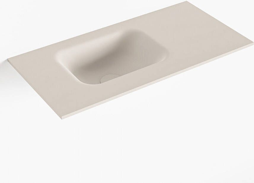 Mondiaz LEX Linen solid surface inleg wastafel voor toiletmeubel 60cm. Positie wasbak links