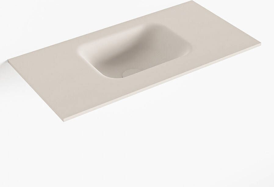 Mondiaz LEX Linen solid surface inleg wastafel voor toiletmeubel 60cm. Positie wasbak midden