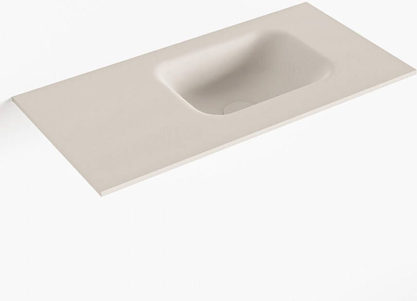 Mondiaz LEX Linen solid surface inleg wastafel voor toiletmeubel 60cm. Positie wasbak rechts