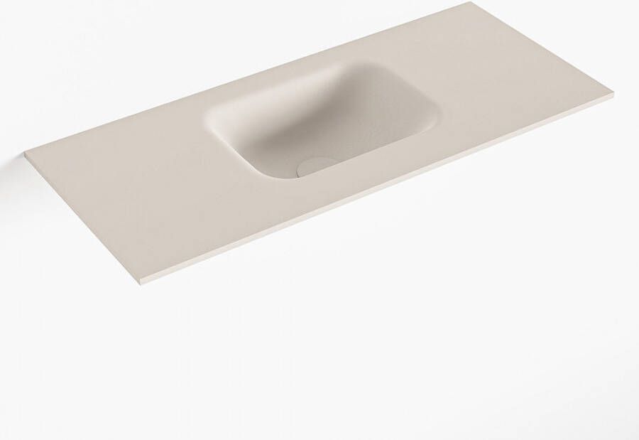Mondiaz LEX Linen solid surface inleg wastafel voor toiletmeubel 70cm. Positie wasbak midden