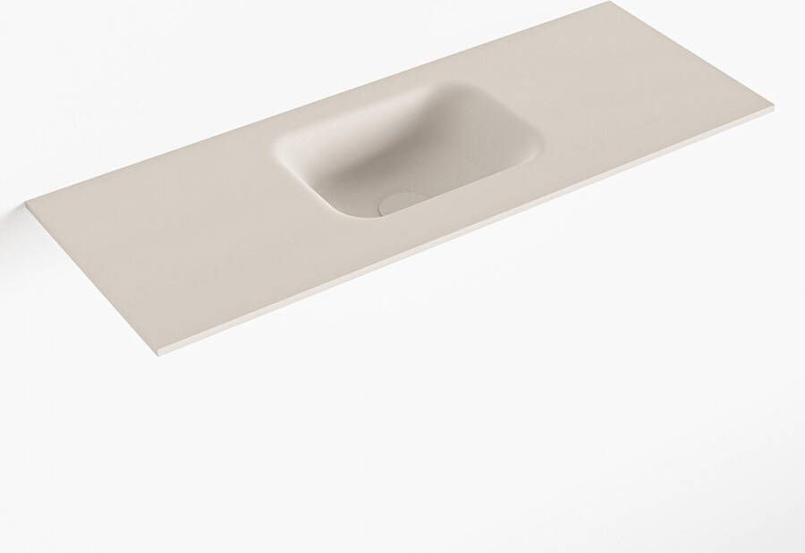 Mondiaz LEX Linen solid surface inleg wastafel voor toiletmeubel 80cm. Positie wasbak midden